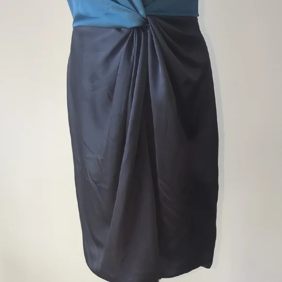 Blue Sleeveless Dress Halston Heritage Size 8 - Picture 7 of 12
